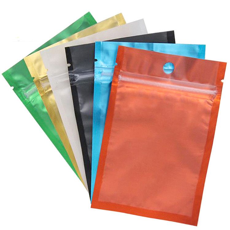 Clear Front Green Back Bags Flat Pouch Mylar Type Heat Sealant Pouches