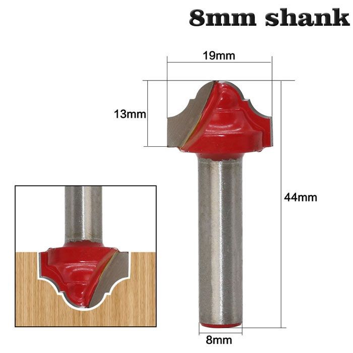 8mm Shank Concave Radius Milling Cutters Router Bits For Wood
