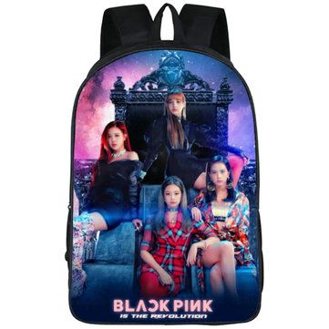 all black pink bookbag