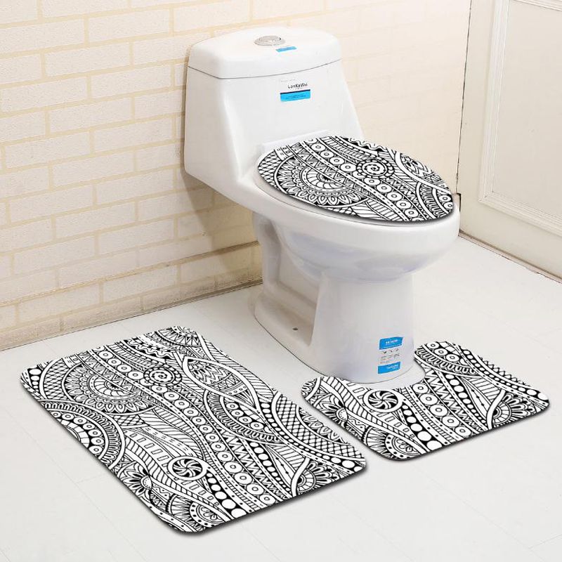 2019 Black And White Pattern Bathroom Rug Bath Rug Contour Mat