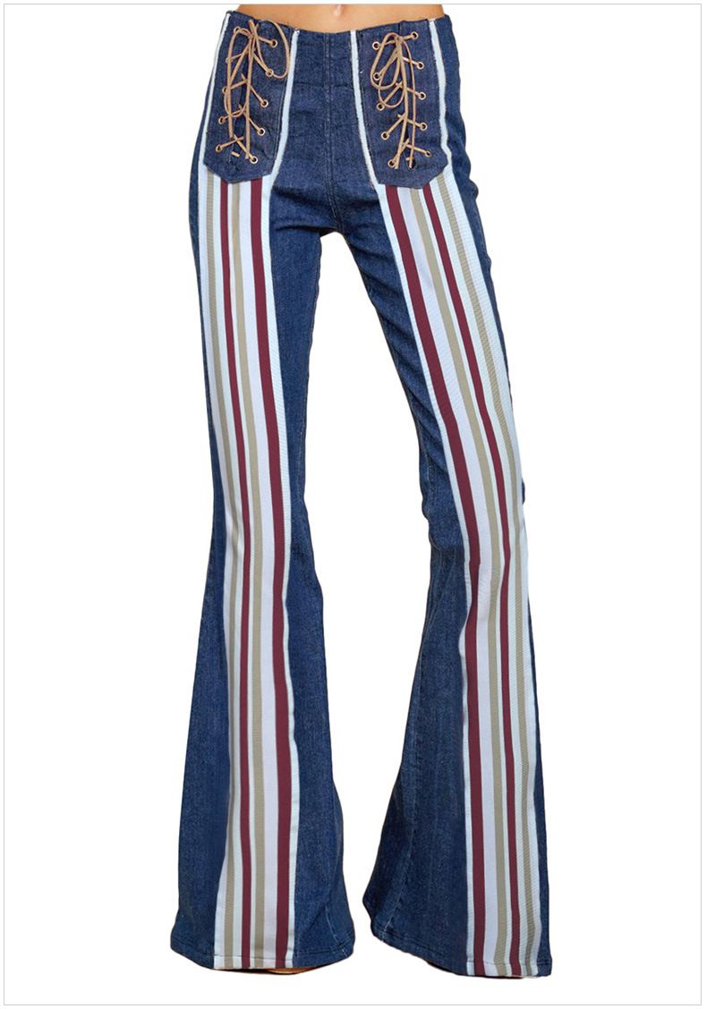 Acquistare XXL A Vita Alta Pantaloni A Zampa Di Elefante Drape Allentati  Estate Delle Donne Diritte Articolo Arcobaleno Comune Mopping Jeans  DLM786194 Economico | Consegna Veloce E Qualità | It.Dhgate