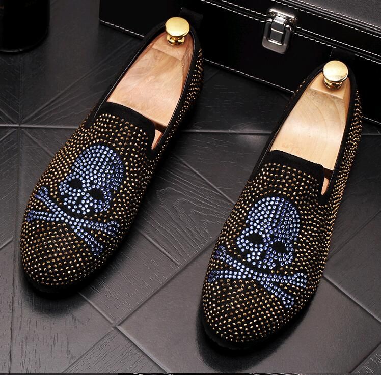 bedazzled mens loafers