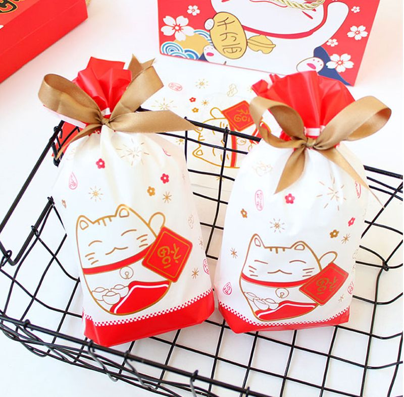 Milk Nougat Packaging Pouch Red Fortune Cat Candy Bags Milk Nougat Packaging Pouch Red Fortune Cat Candy Bags