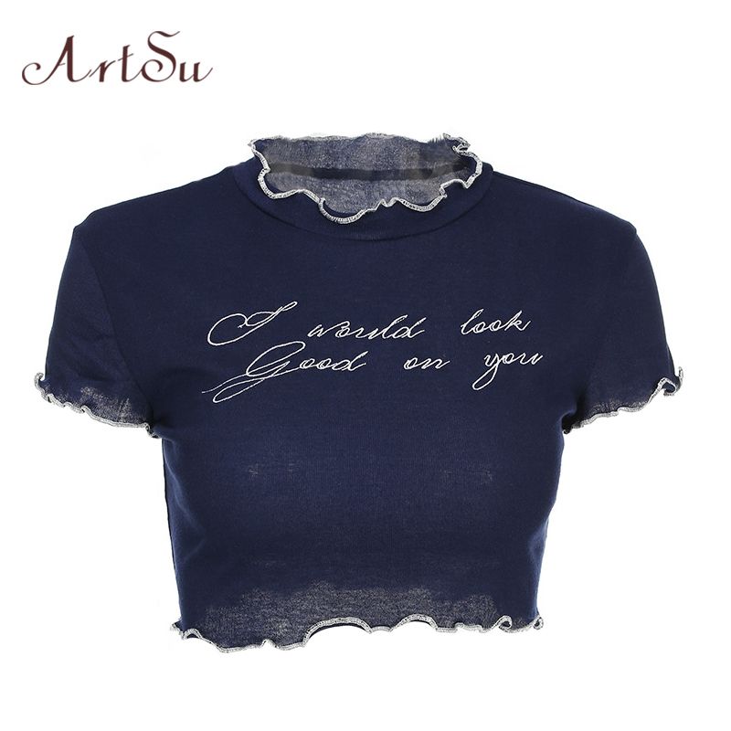 cute short sleeve crop tops