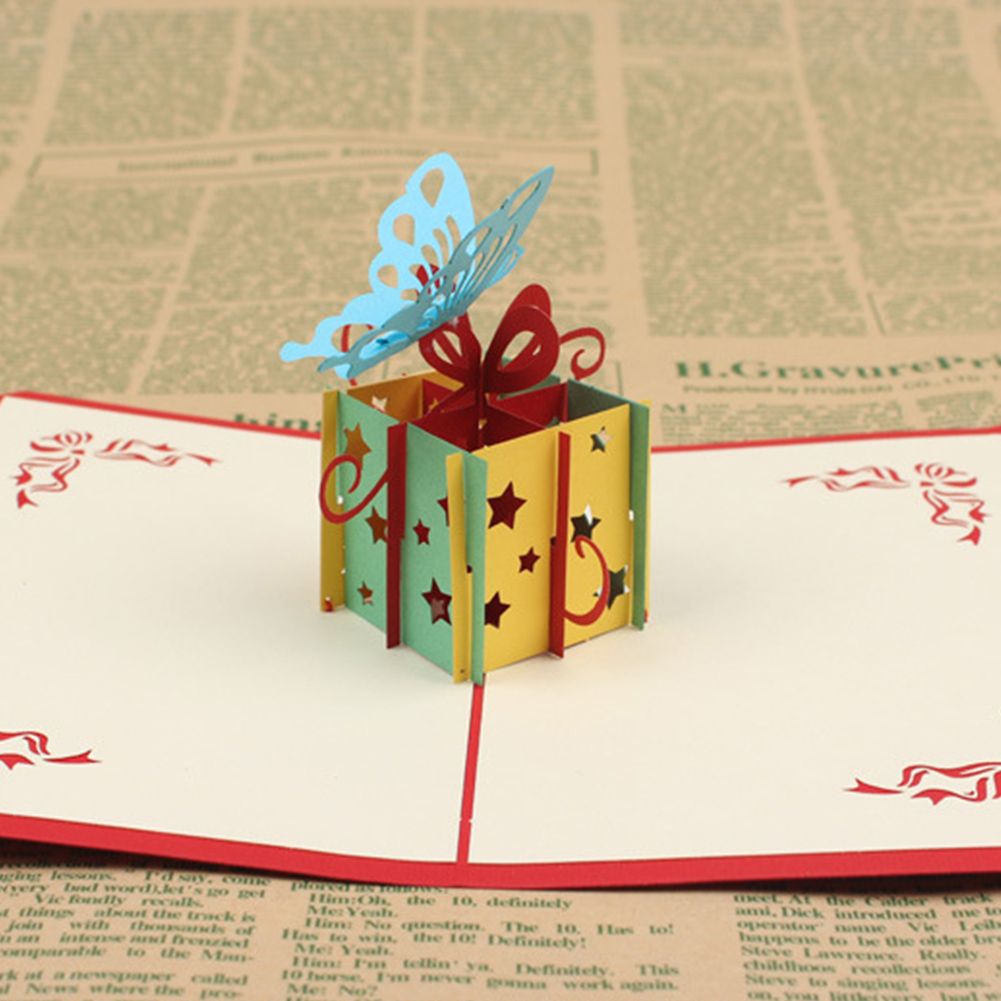 Handmade 3D Laser Cut Paper Greeting Gifts Cards 8C