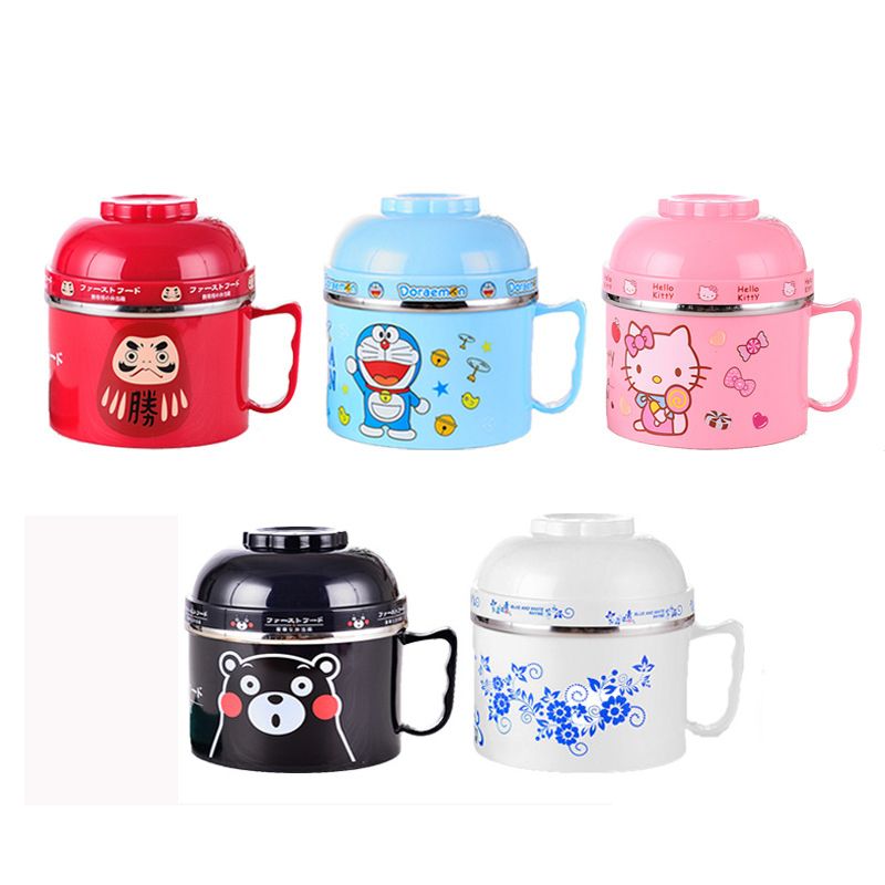 2020 Cartoon Lunch Box Double Layer Instant Noodles Bowl Food Container Stainless Steel Lunch Boxes Food Thermo For Kids Da C18112301 From Mingjing03 16 79 Dhgate Com