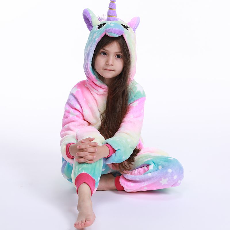 Girls Boys Winter Pajamas New Unicorn Cartoon Anime Animal Onesies Kids Sleepwear Flannel Warm Jumpsuit Children Pajama Y200704 Holiday Pajamas Kids Children Pajama From Luo07 11 49 Dhgate Com