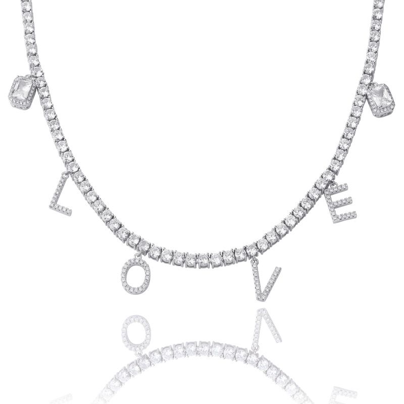 White Gold Chain+Letters(Mark Letters)