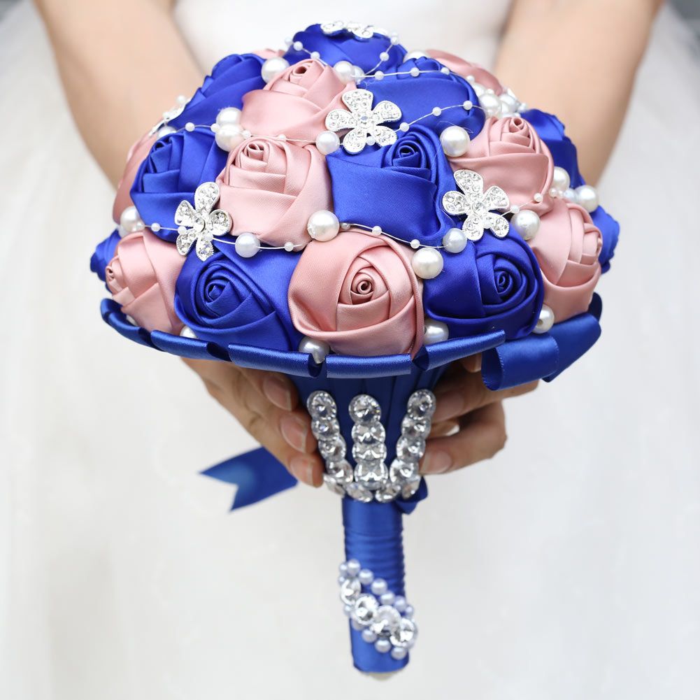 royal blue bridesmaid bouquets