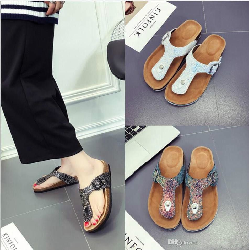 cork flip flops womens