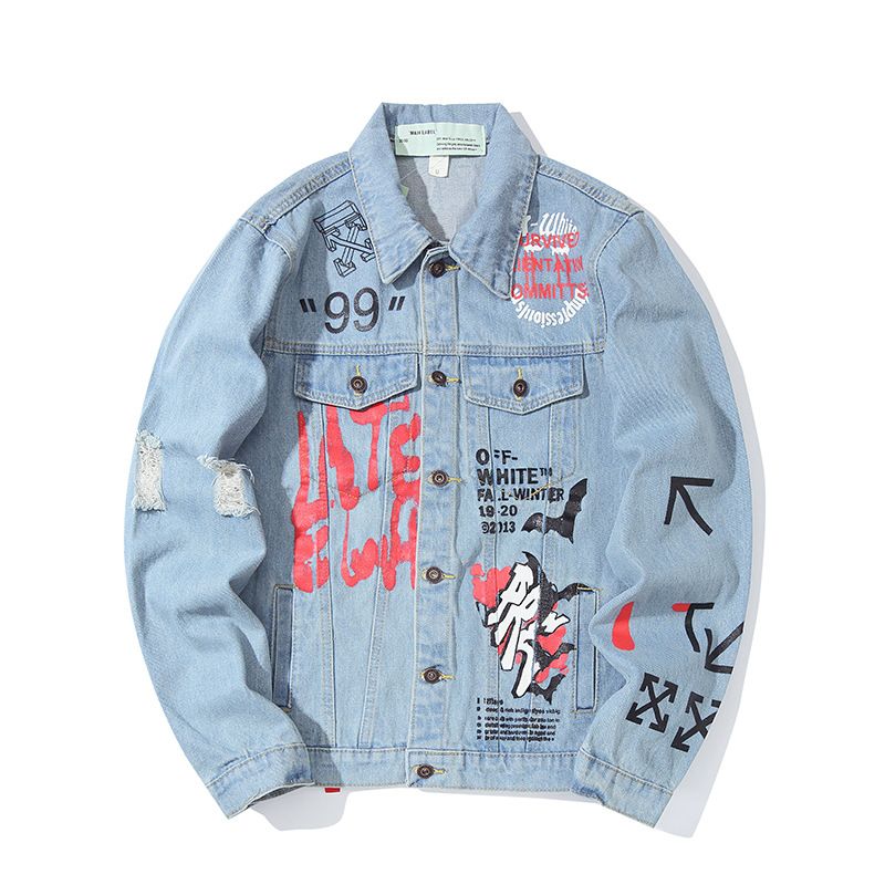 off white multicolor denim jacket