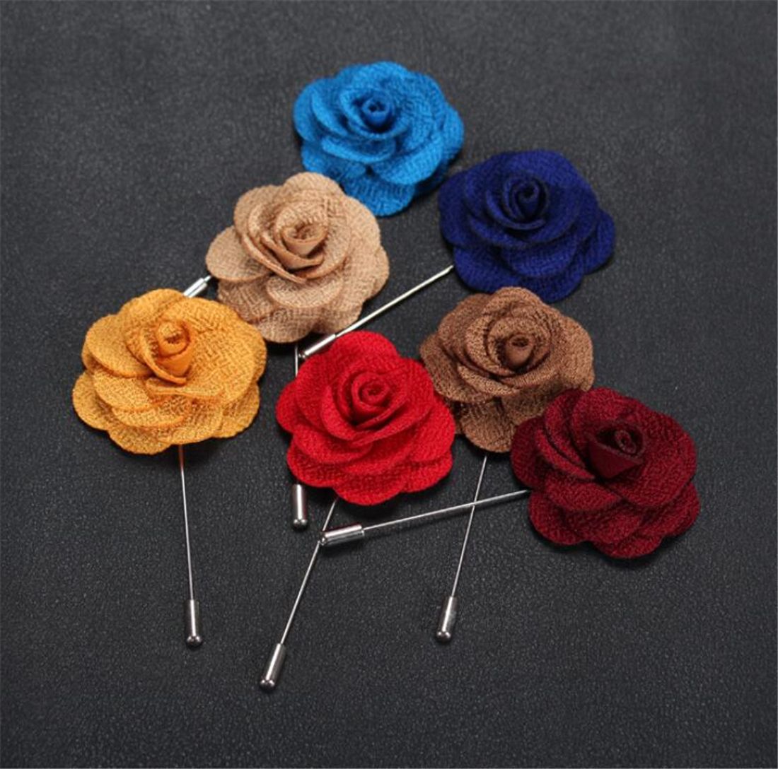 Hombres Pin de Solapa Broche De Flores Boda Fiesta Formal Cena Accesorios hechos a mano