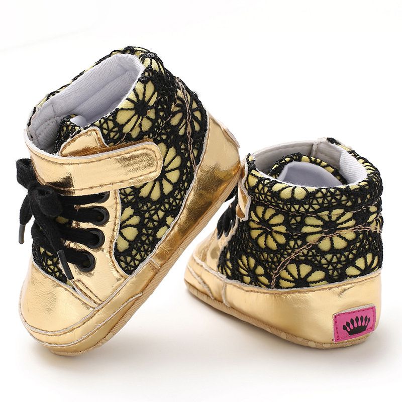 gold baby sneakers