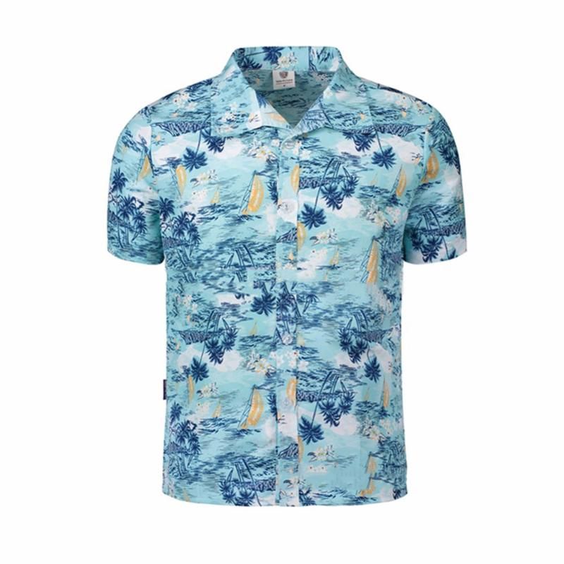 WEEKEND SHOP Men Shirt Summer Palm Tree Print Beach Shirt Men Short Sleeve Shirt Chemise WEEKEND SHOP Men Shirt Summer Palm Tree Print Beach Shirt Men Short Sleeve Shirt Chemise