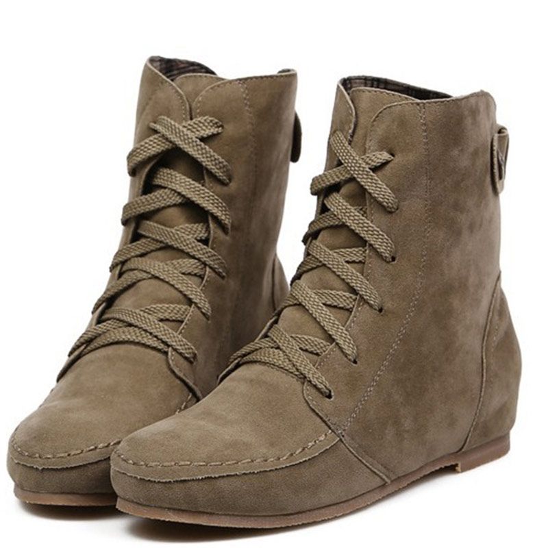 short suede boots flat