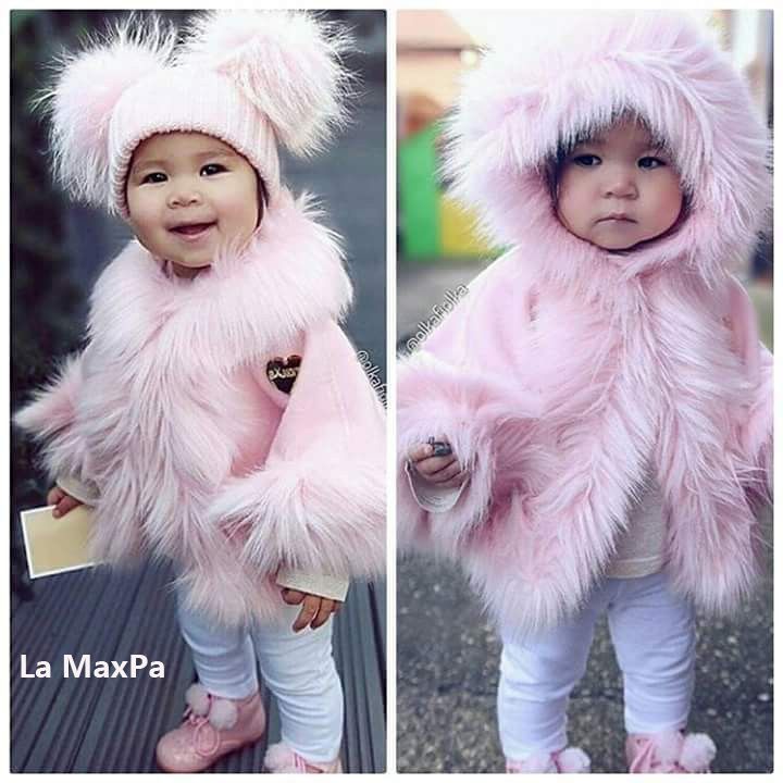 infant pink fur coat
