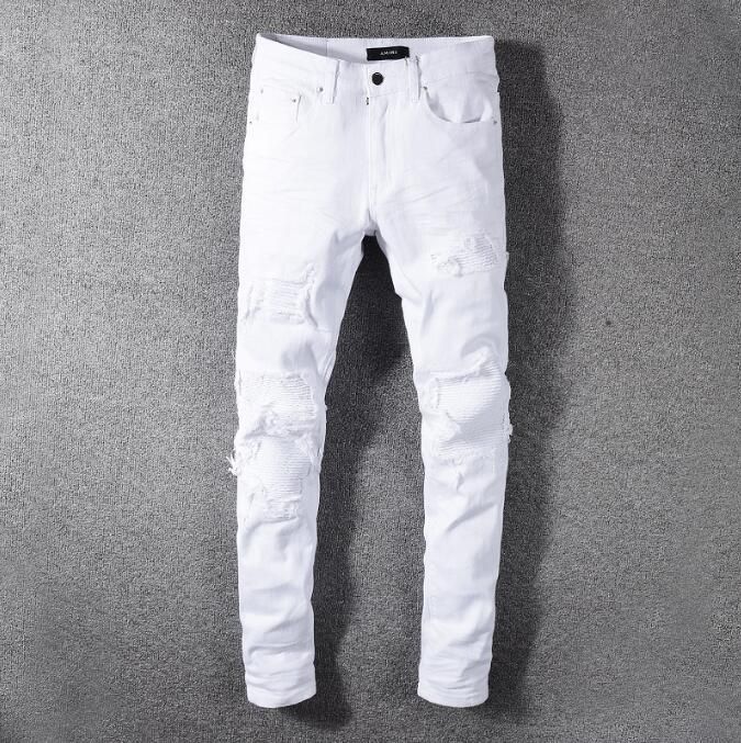 Acheter Pas Cher 2019 Nouveaux Trous Jeans Blanc Homme Zipper Décoration Jeans  Pantalon Pour Casual Slim Fit Mode Vêtements Hip Hop Hommes Jeans Haute  Qualité Du 50,37 € | Fr.Dhgate