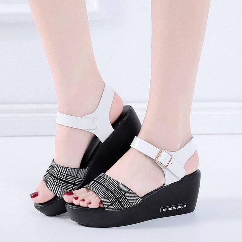 ladies white flat sandals