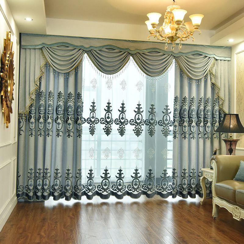 2019 Curtains For Bedroom Jacquard Chenille Valance Swag Embroidery Curtains For Living Room New European Curtain Fabric Gentle From Aozhouqie 38 92