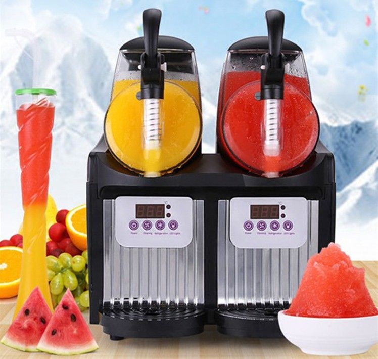 2020 2 Tank Frozen Drink Slush Slushy Making Machine Juice Smoothie