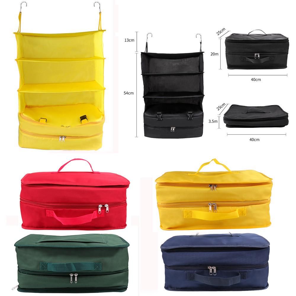 Hot Portable Luggage System Hanging Travel Shelves 3 Layer Storage Bag