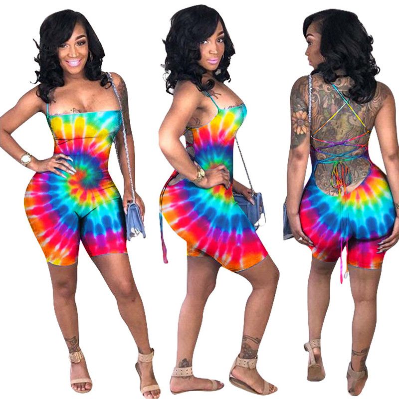 womens rainbow romper