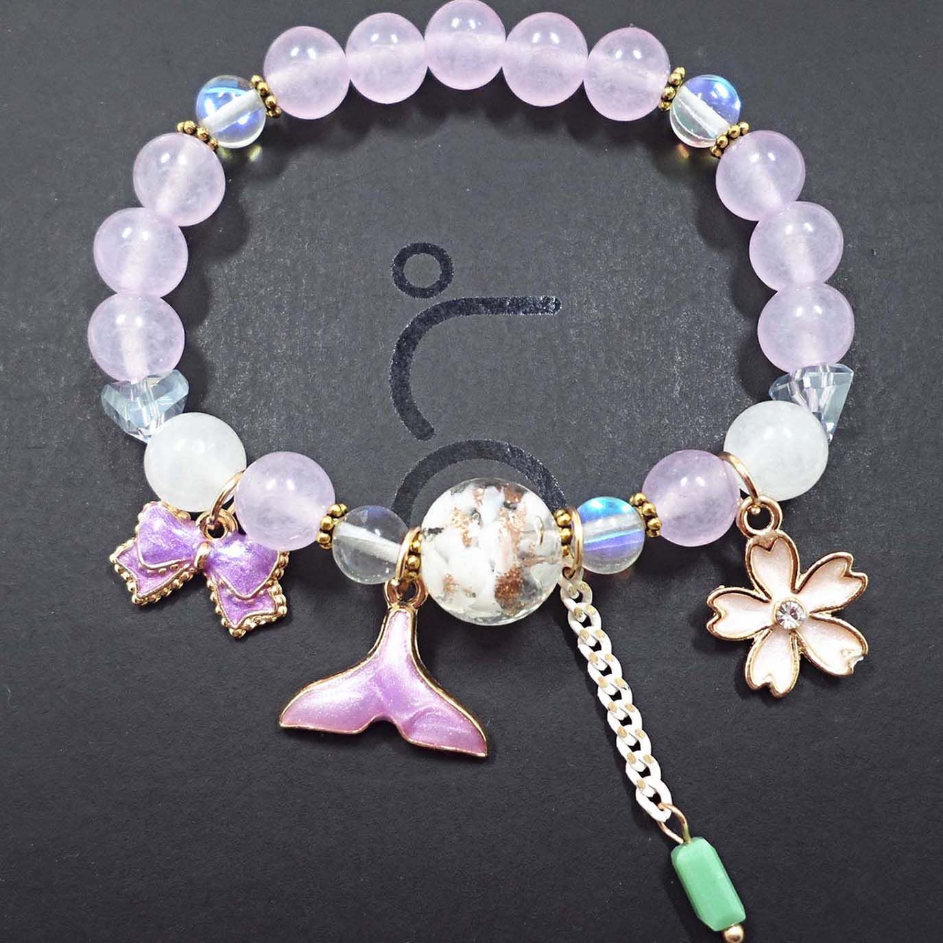 Pulsera Hecha A Mano De Mujer Pulsera De Cristal Púrpura De Pulsera Hecha A Mano De Mujer Pulsera De Cristal Púrpura De