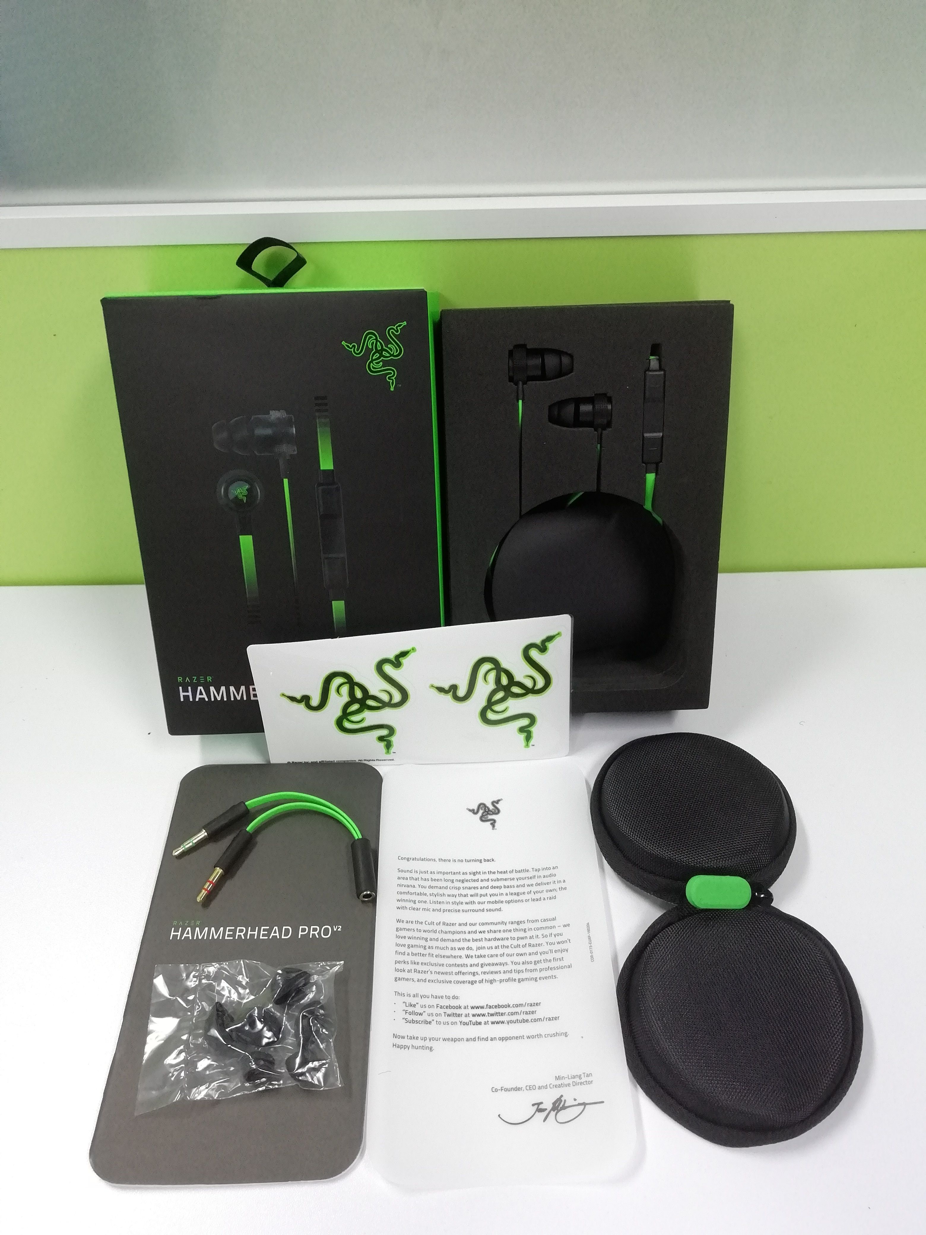 Razer Hammerhead Pro V2 Headphone In Ear Earphone With Microphone In Ear Gaming Headsets Noise Isolation Stereo Bass
