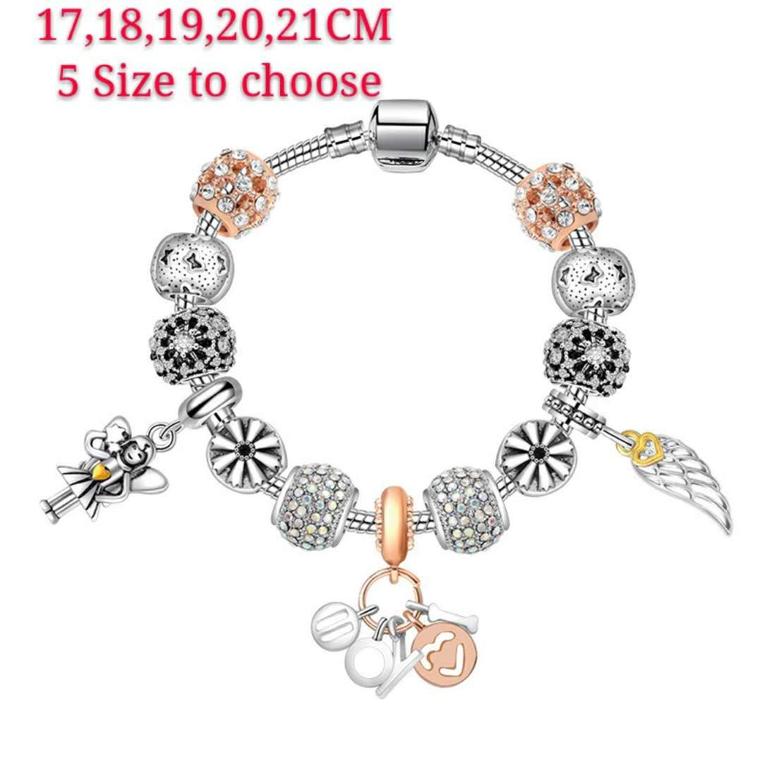 An alloy rhinestone angle charm beads fit European style snake chains An alloy rhinestone angle charm beads fit European style snake chains