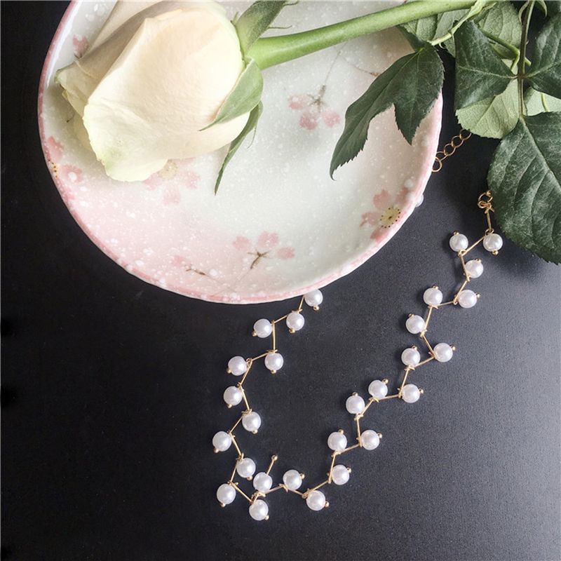 collier perle blanche plastique collier perle blanche plastique