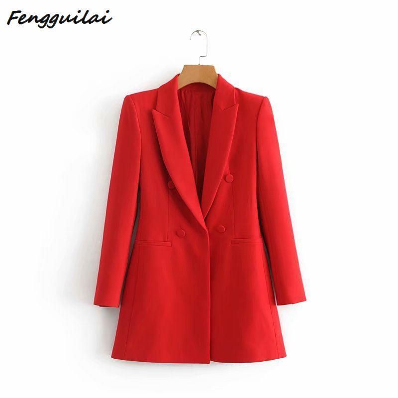 Long red blazer womens Clearance