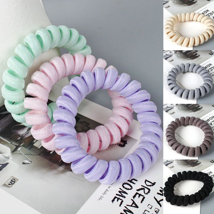 High Elasticity Telephone Coil Hairband Hair Bows Girl Spiral