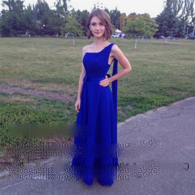 Un hombro Royal Blue Prom Vestidos sin espalda largo Importado vestido de noche para las mujeres Un hombro Royal Blue Prom Vestidos sin espalda largo Importado vestido de noche para las mujeres
