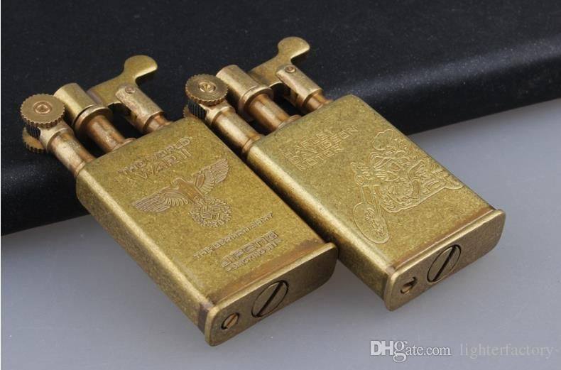 Grosshandel Messing Metall Kerosin Zigarettenpfeifenfeuerzeug Feuer Winddicht Personlichkeit Coole Vintage Retro Nachfullbar Rad Tabak Bar Feuerzeug Von Lighterstore 10 62 Auf De Dhgate Com Dhgate