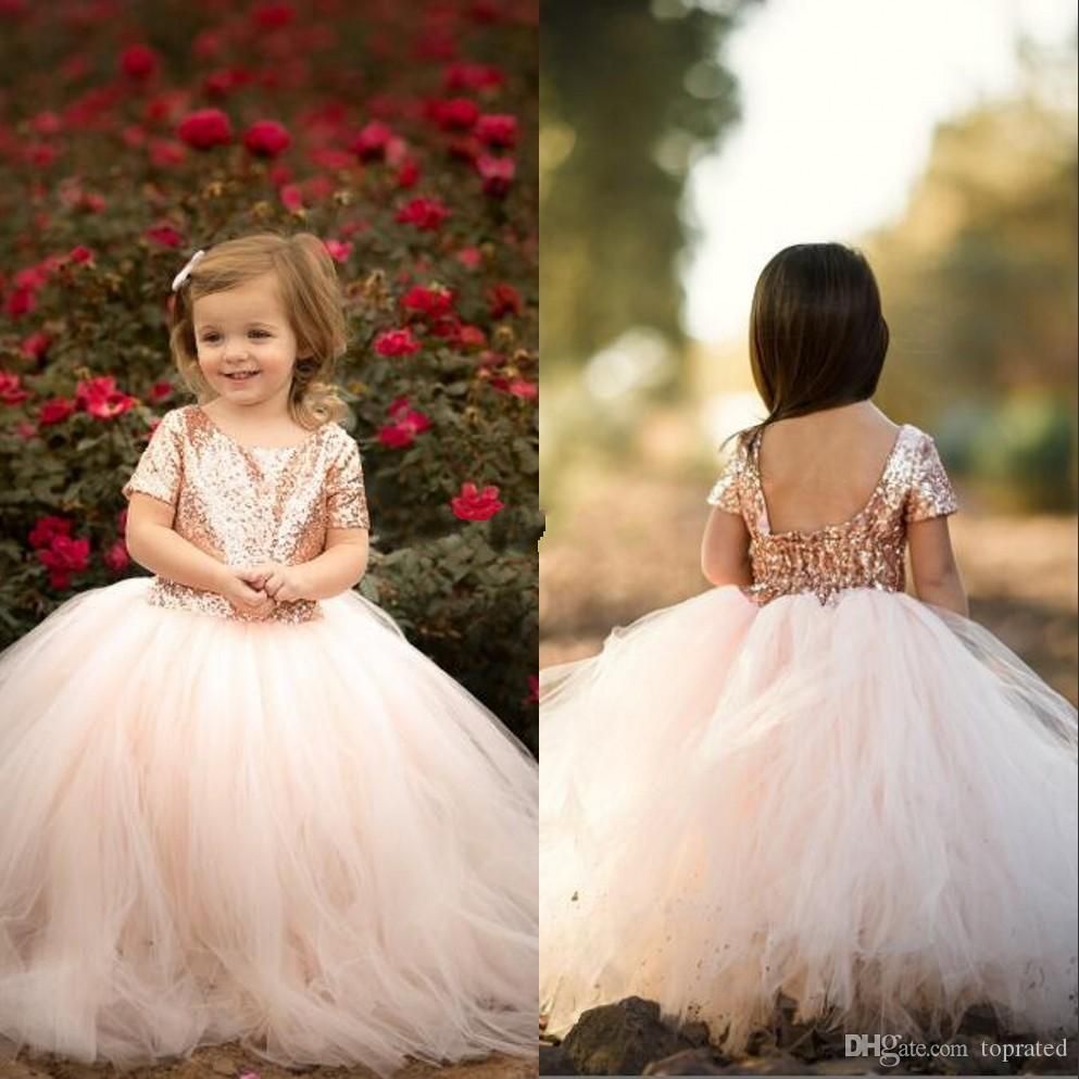 de rosa Vestidos para niñas de flores Vestidos lindos para bebés y niños