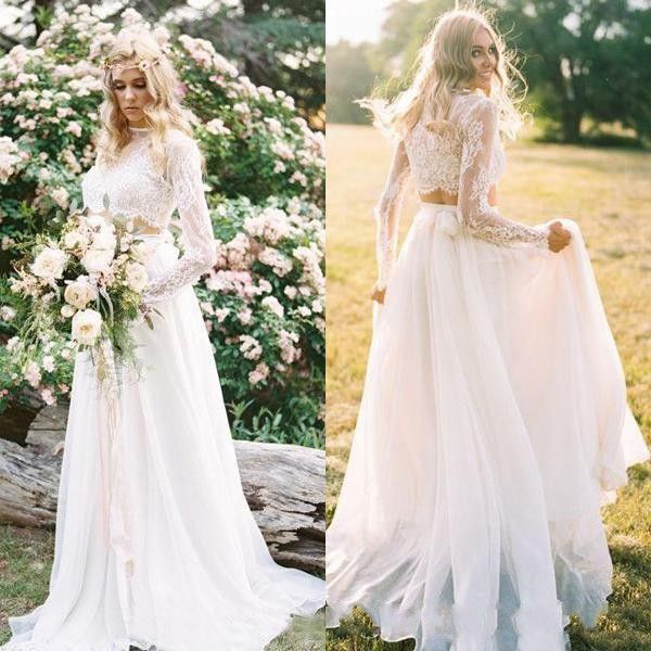 two piece bridal gown