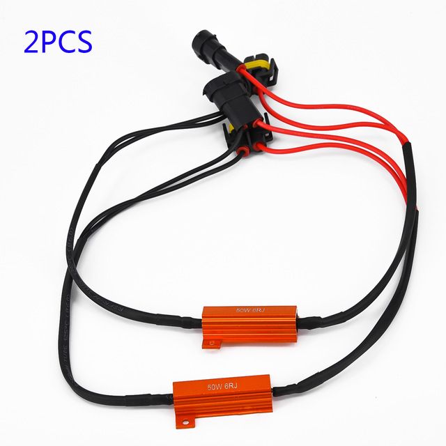 2 x H8 H11 LED DRL Fog Light Canbus 50W Load Resistor Error Free Decoder Cancel