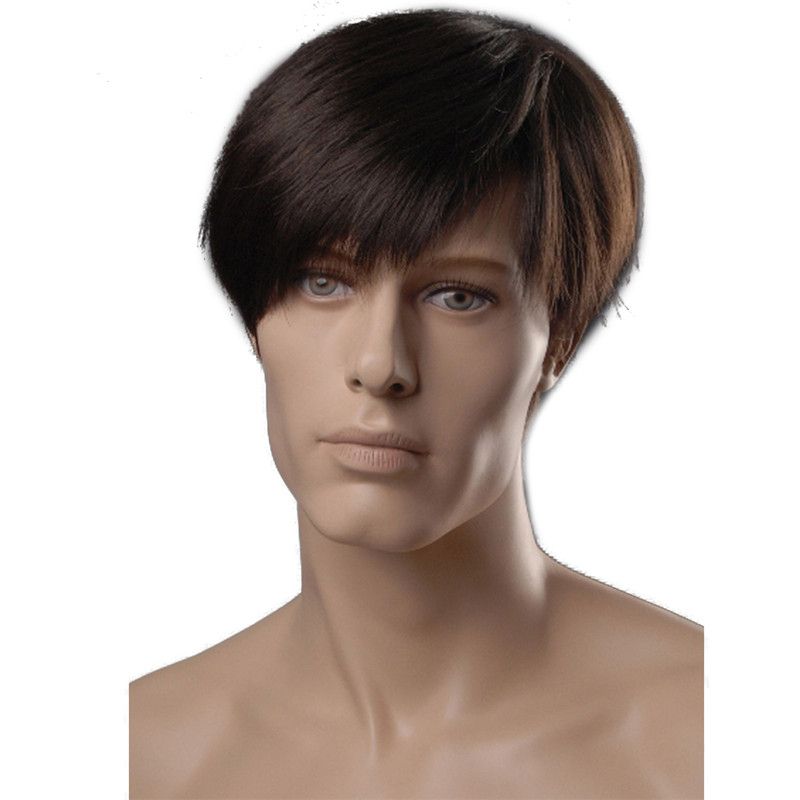 6 Inch Short Straight Synthetic Men Wigs Dark Brown Color Natural Male Wig with Side Bangs Heat Resistant Japanese Fiber 6 Inch Short Straight Synthetic Men Wigs Dark Brown Color Natural Male Wig with Side Bangs Heat Resistant Japanese Fiber