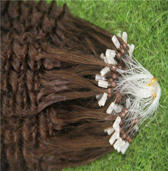 Dark Brown Color Micro Loop Nano Ring Extensions 100 Human Hair