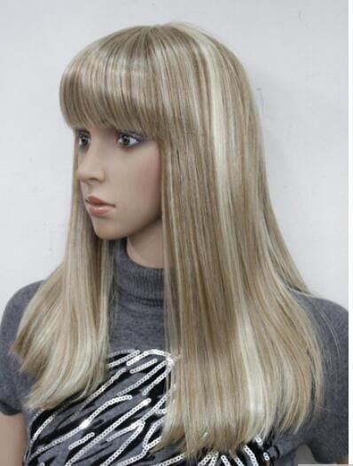 Medium Length Golden Reddish Blonde Mix Blond Dot Skin Top Theater