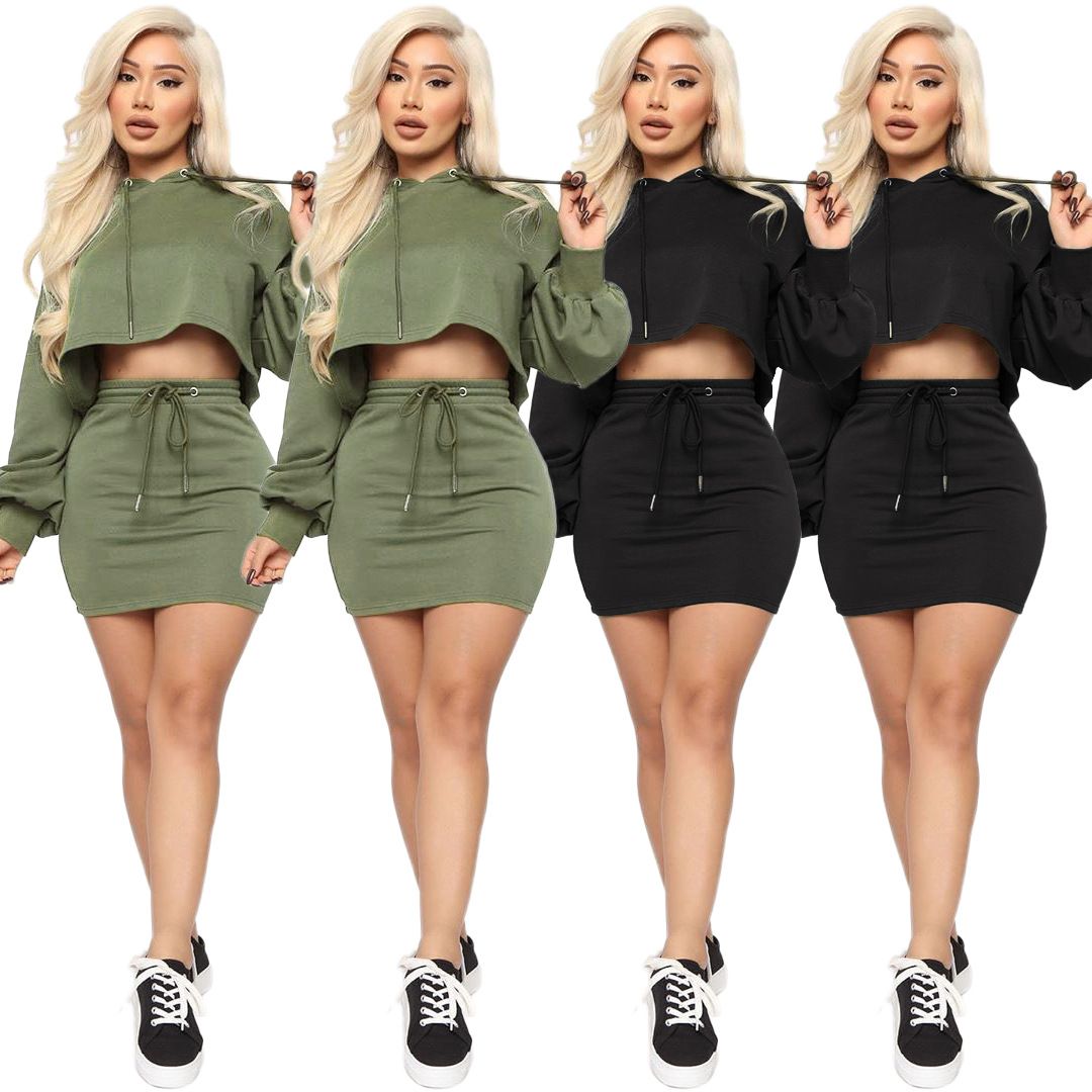 mini skirt and hoodie
