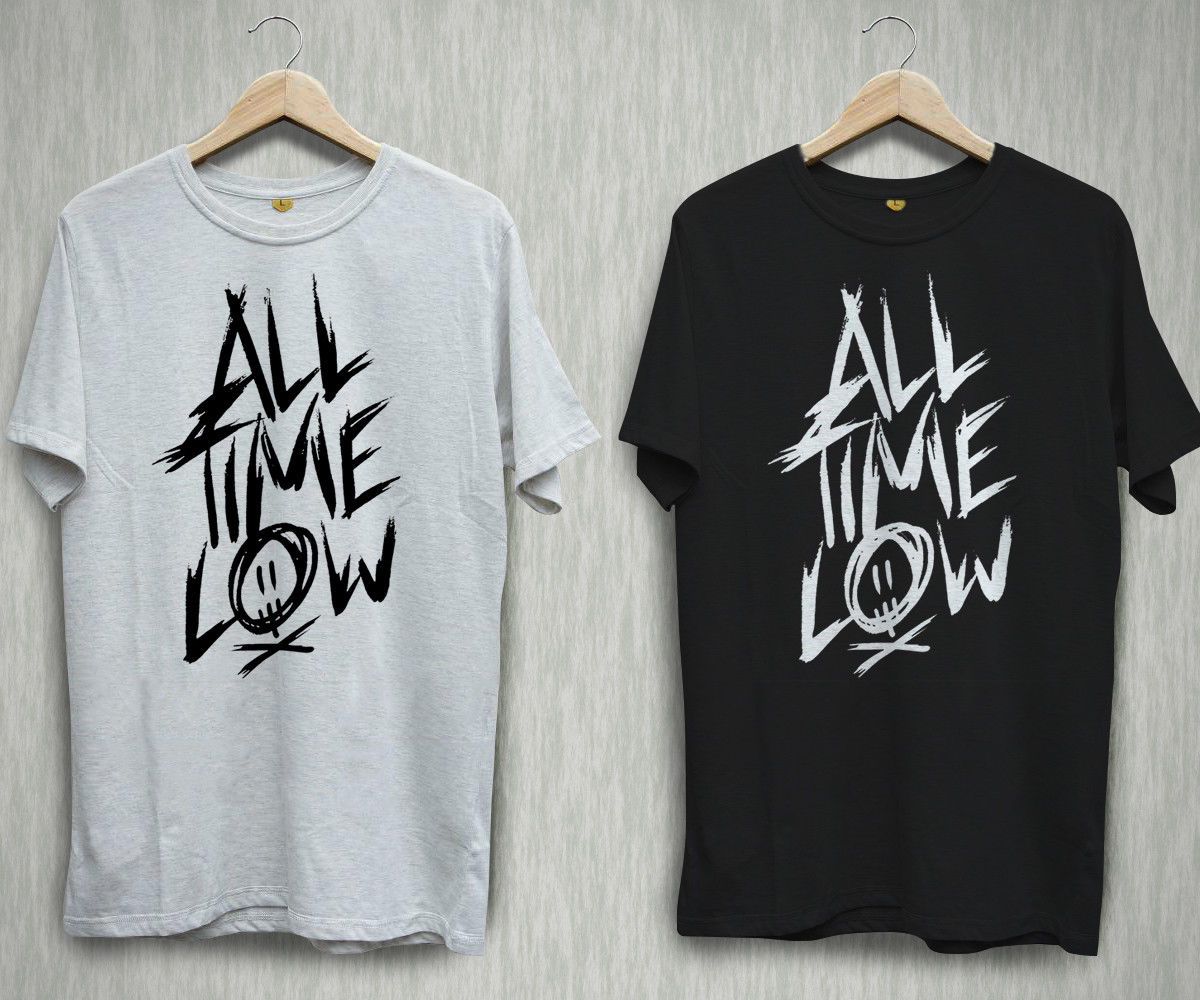 TODO EL TIEMPO Logo Pop Punk Rock Band Negro camiseta blanca camisetas Tee S-2XL