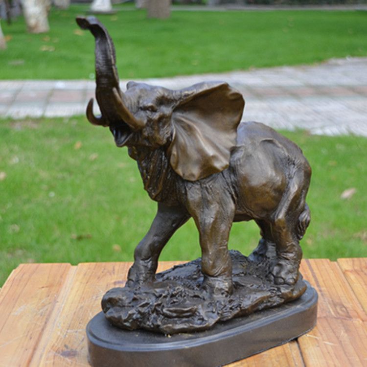 2020 Bronze Statue Ornaments Auspicious Elephant Elephant Trunk Works Of Art Housewarming