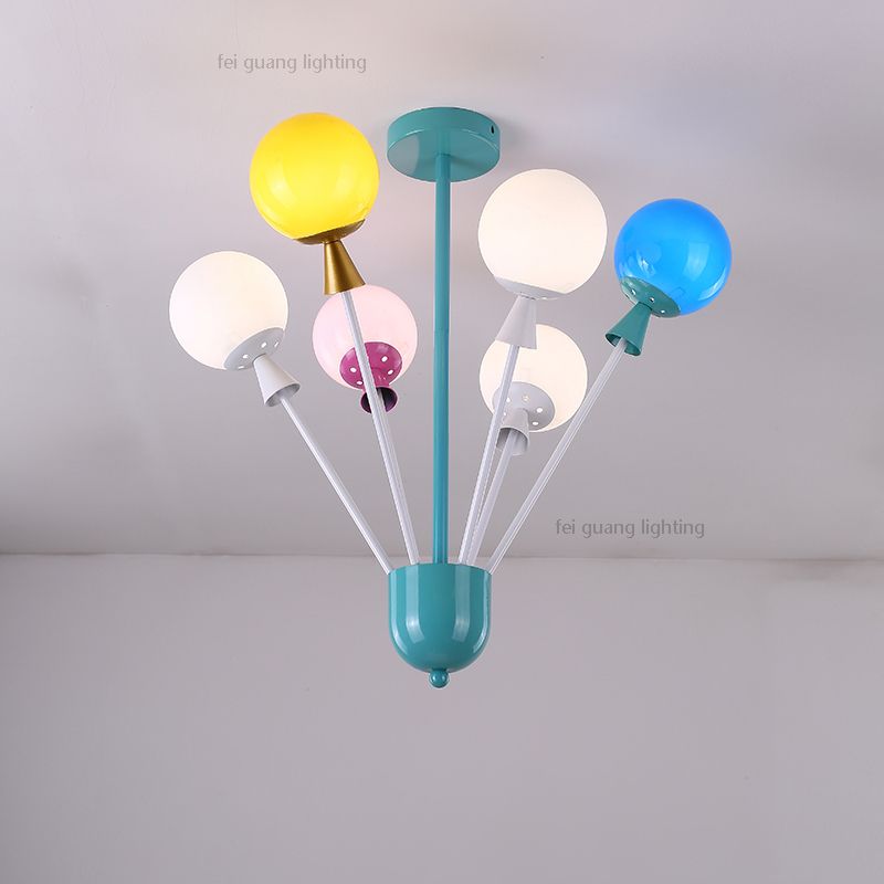 Çocuk tavan lambaları yaratıcı kişilik renk balon karikatür lamba prenses odası lamba basit modern yatak odası lamba led ...