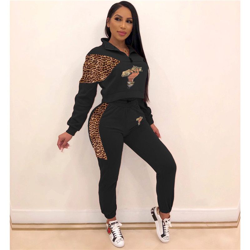 leopard print sweat suit