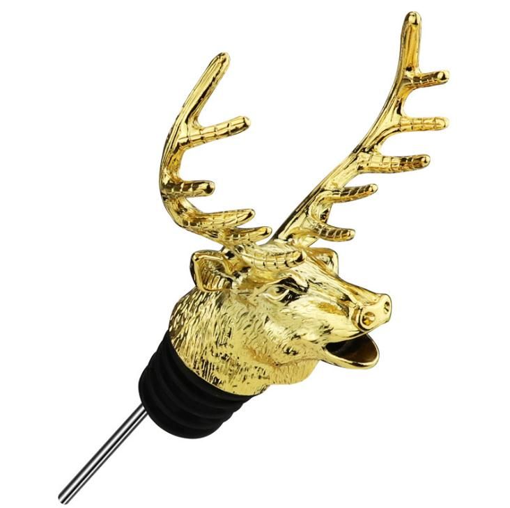 Deer Stag Head Wine Pourer Stainless Steel Stoppers Aerators Bar Tools Accessory 