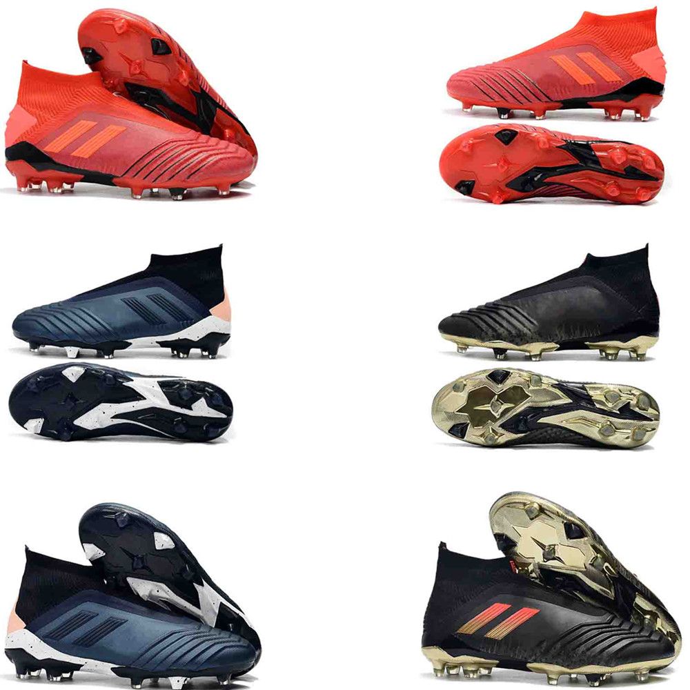 2018 Los mejores botines de fútbol Laceless Predator 18+ FG Modo sombra Zapatos