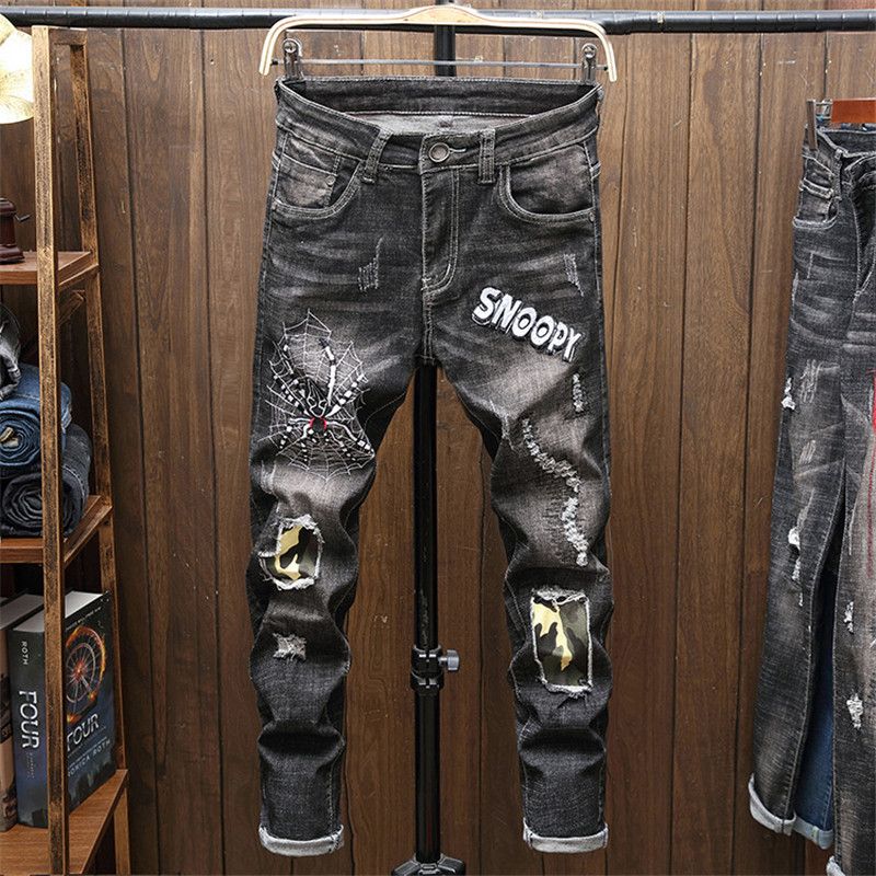 Acquistare Pantaloni Eleganti Jeans Strappati Modello Pantaloni Skinny  Stretti Dritti Slim Jeans Nuovi Pantaloni Skinny Skinny Da Uomo Economico |  Consegna Veloce E Qualità | It.Dhgate
