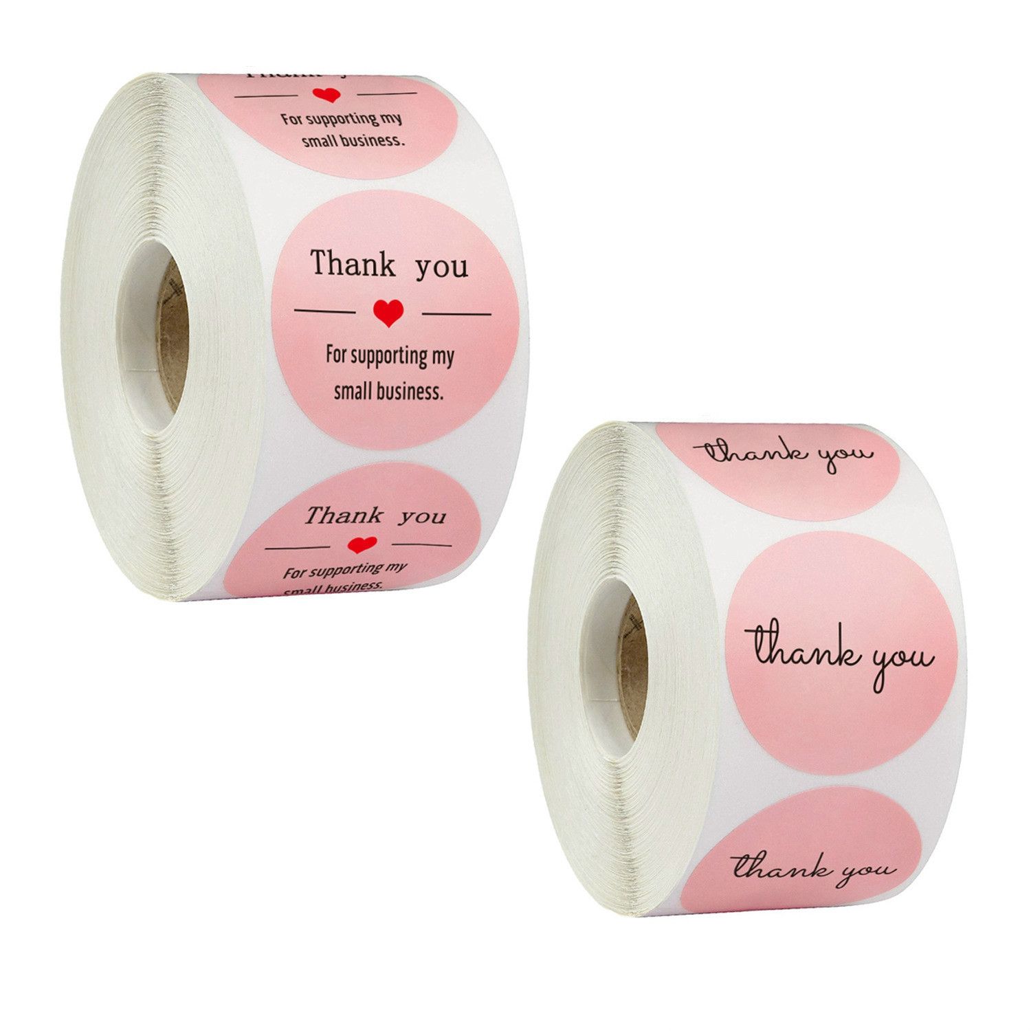 1" Craft Thank You For Your Business Stickers Handmade 500* Round Heart Labels 