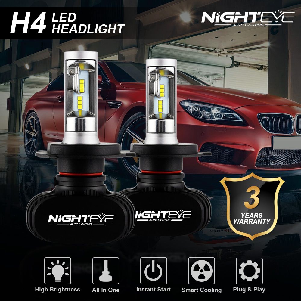 NIGHTEYE H7 LED Headlight Light Bulbs Auto Car Driving Lamp 50W 8000LM 6500K